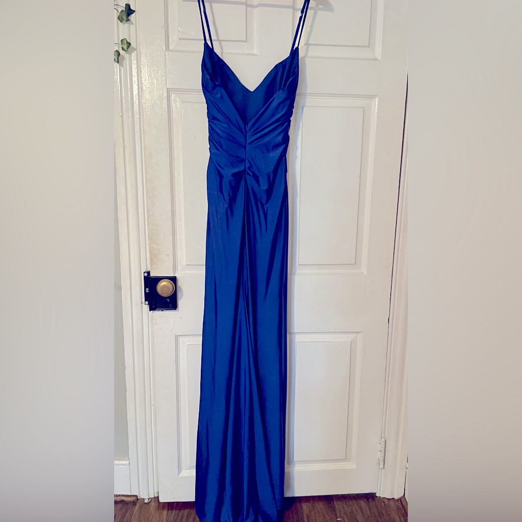 Royal Blue Backless Prom Dress